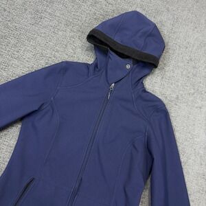 Marmot Jacket Womens Medium Blue Fleece Lined Full Zip Hoodie Wind‎ Stopper